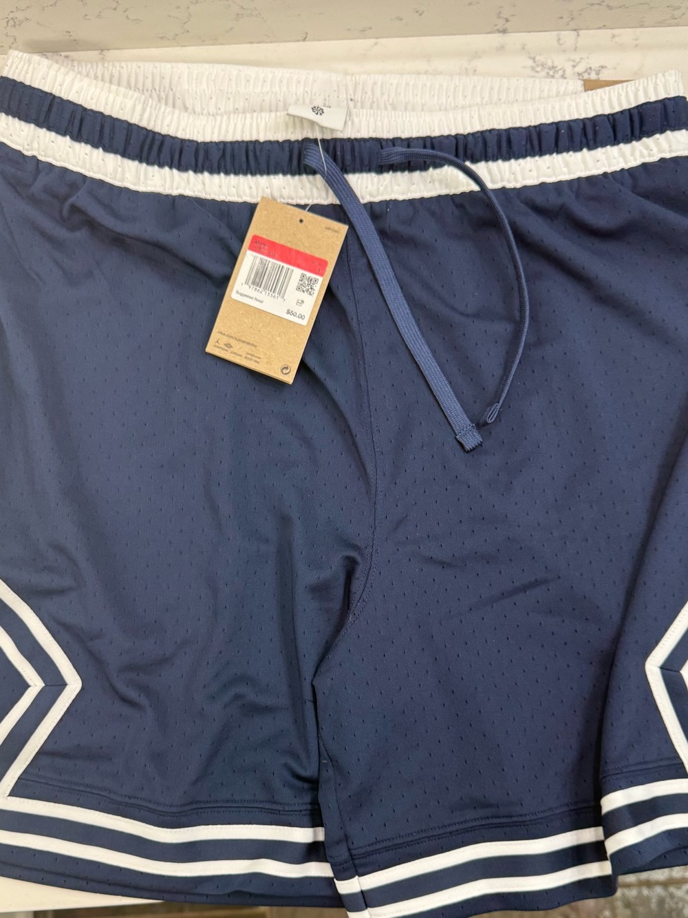 Nike Navy Blue Athletic Shorts with White Trim NWT